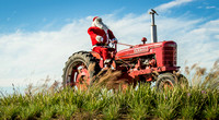 Santa on tractor